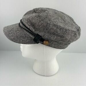 Fishermans Cap Poly Wool Blend Flat Top Elastic Sizer